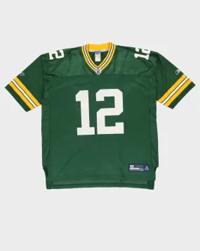 00s Aaron Rodgers #12 Green Bay Packers Green NFL American Football Jersey - XXL