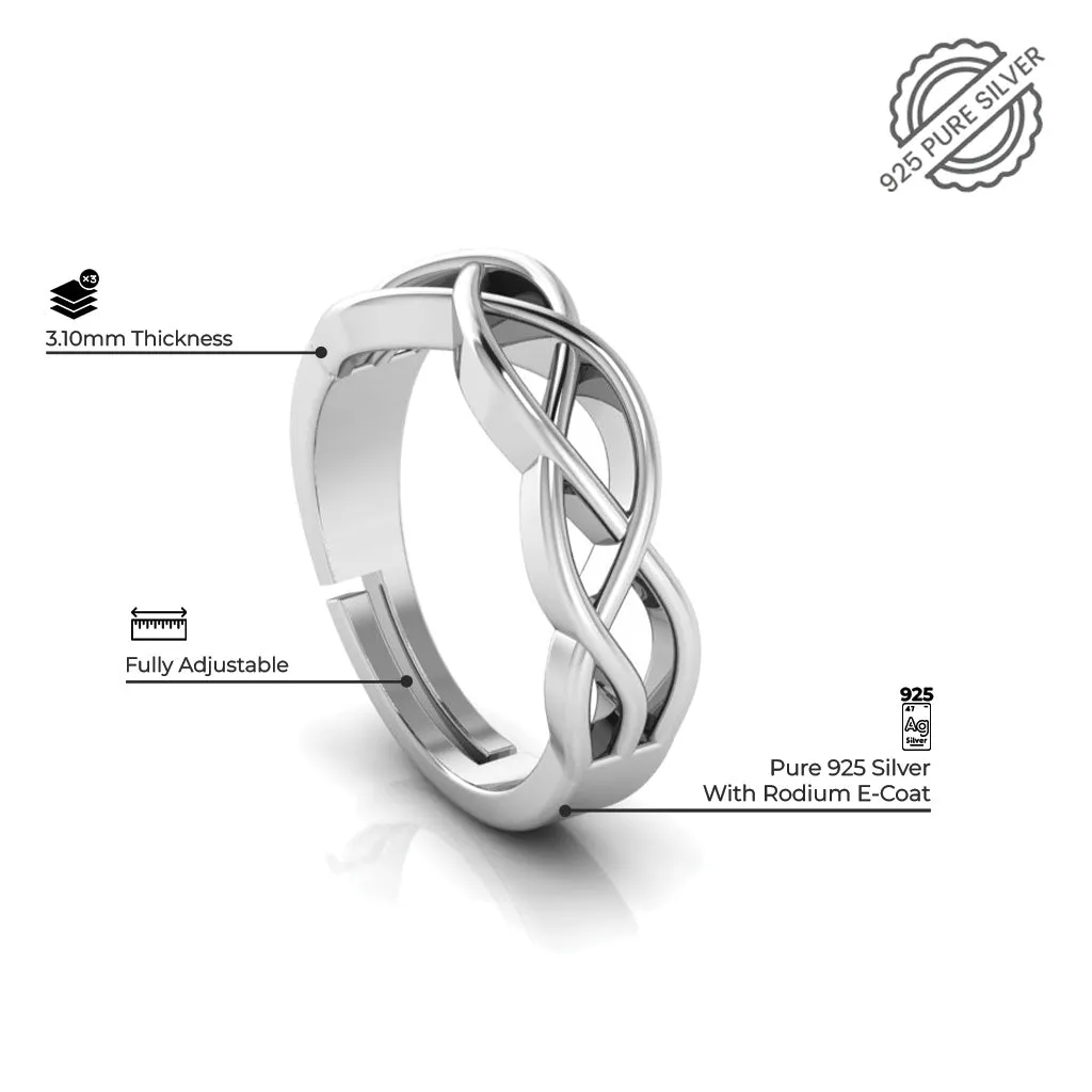 925 Sterling Silver Minimal Zircon Diamond and Celtic Knot Ring For Couple's