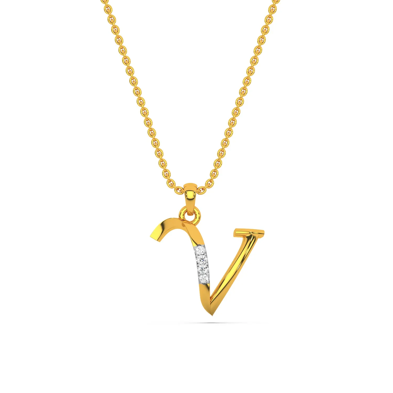 Alphabet V  Unisex Pendant