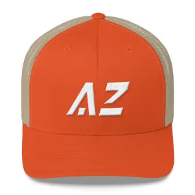 Arizona - Mesh Back Trucker Cap - White Embroidery - AZ - Many Hat Color Options Available