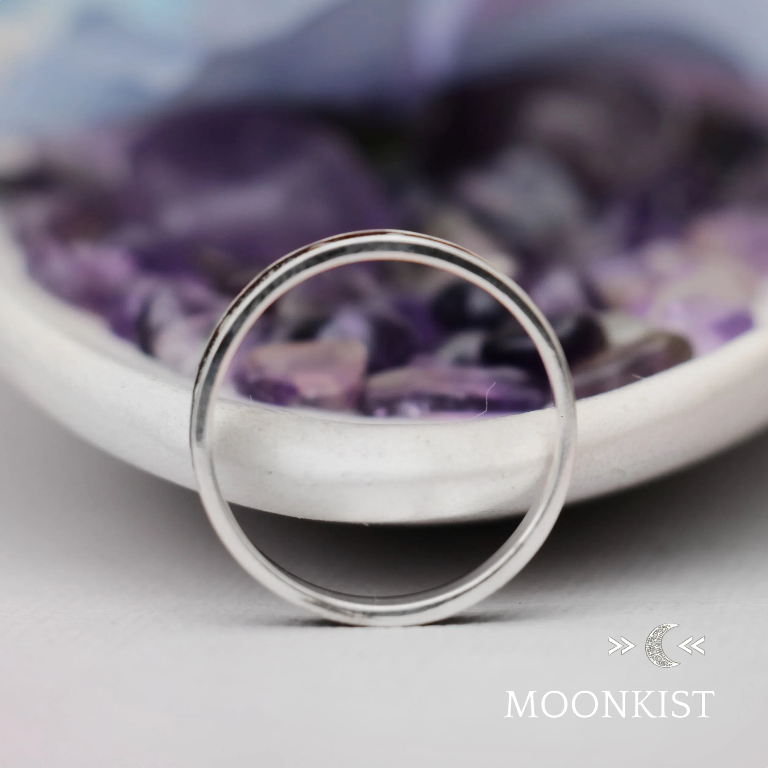 Celestial Sterling Silver Narrow Wedding Ring | Moonkist Designs