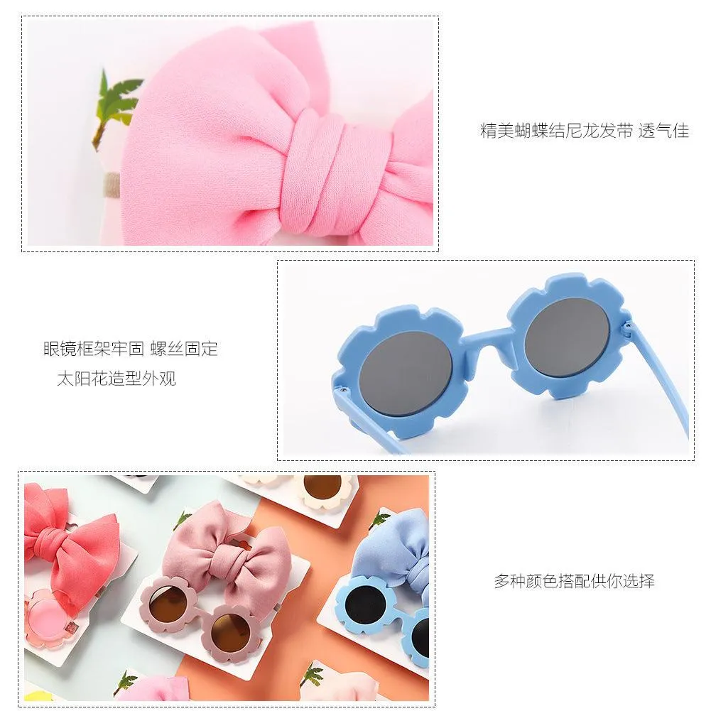 Children's Sun Lens with Combination Suit, Sun Visor, Space Cotton, Solid Color Hair Band