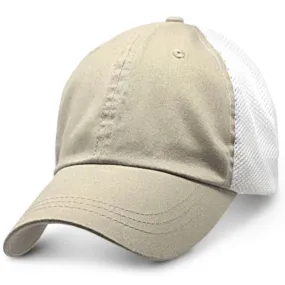 Cream Partial Soft Mesh - Unstructured Baseball Cap