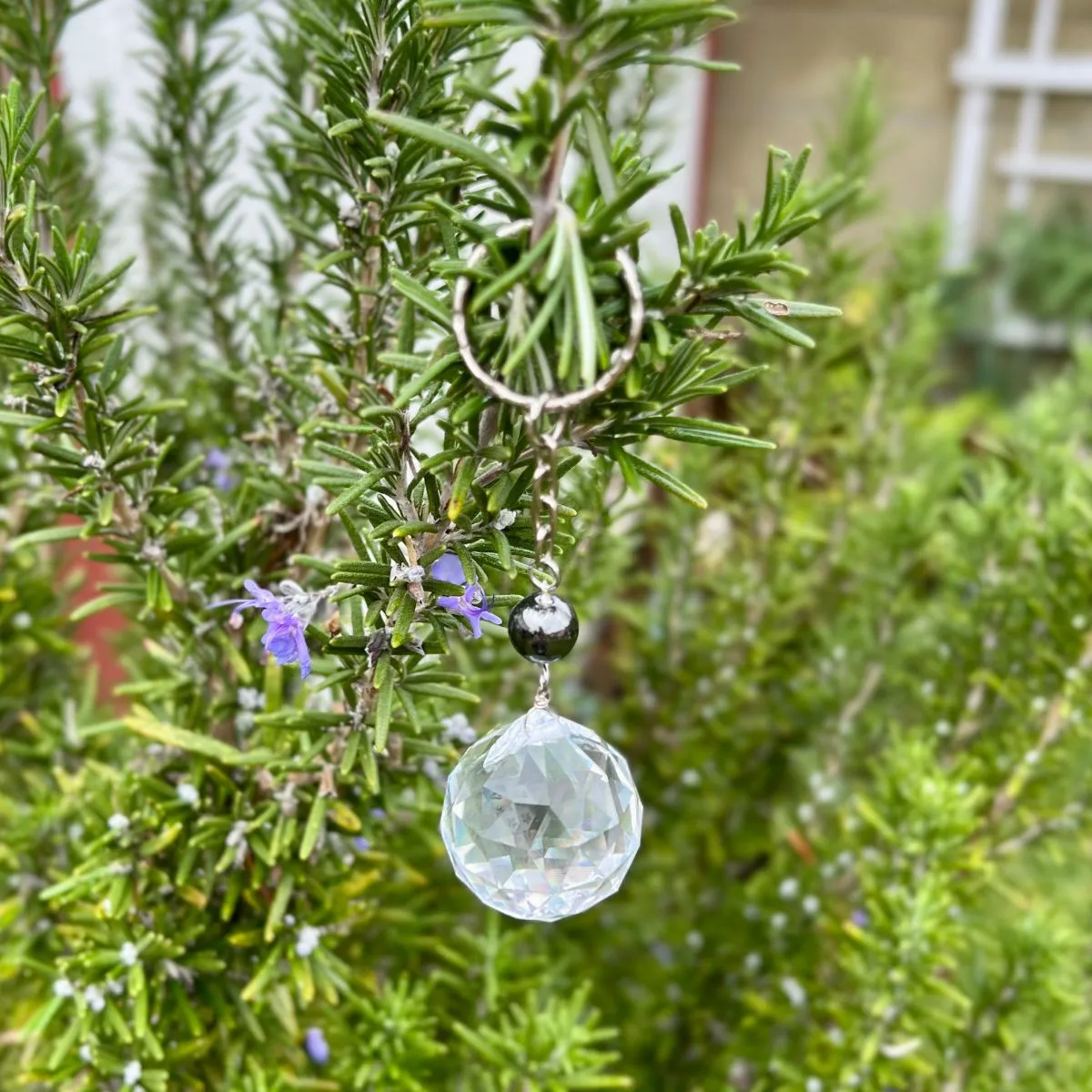 Crystal Sun Catcher - Rainbow Maker Hematite Keychain