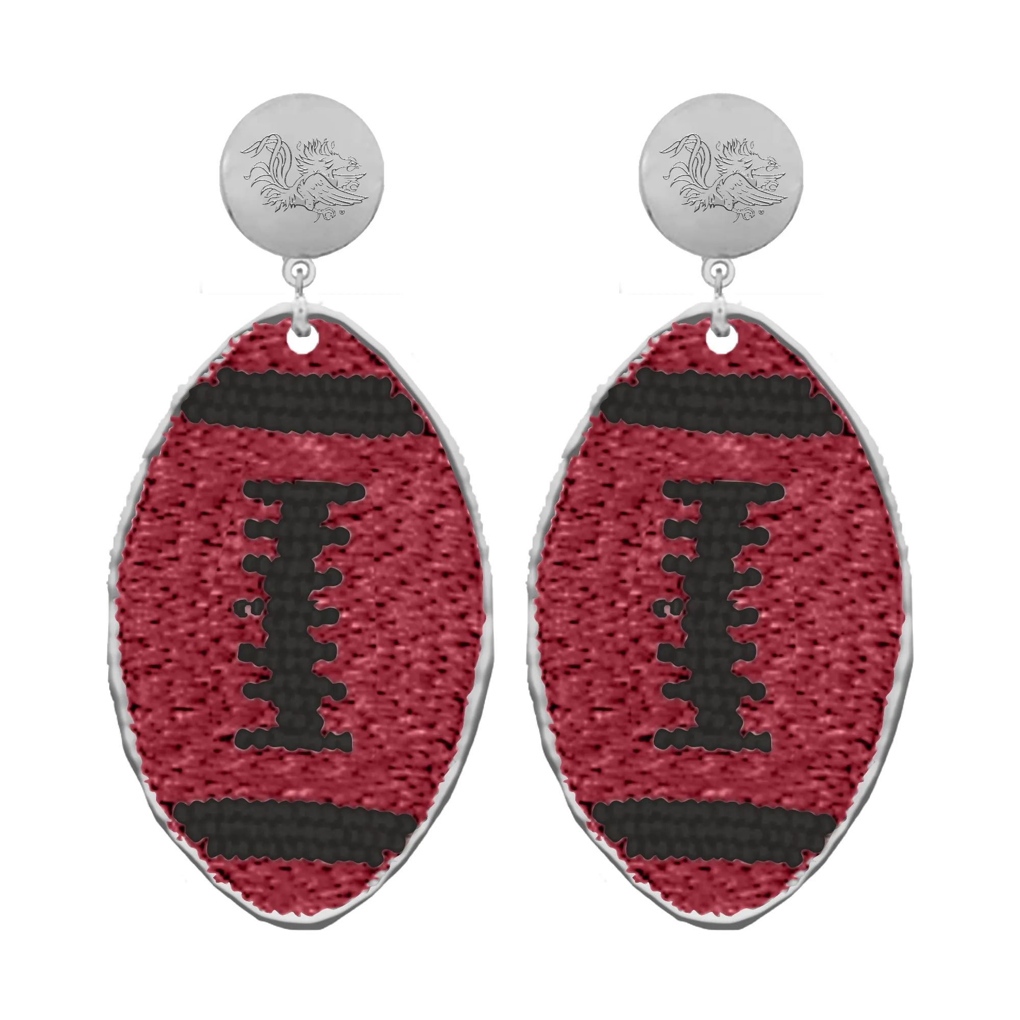 ES Touch Back Football Beaded Earrings