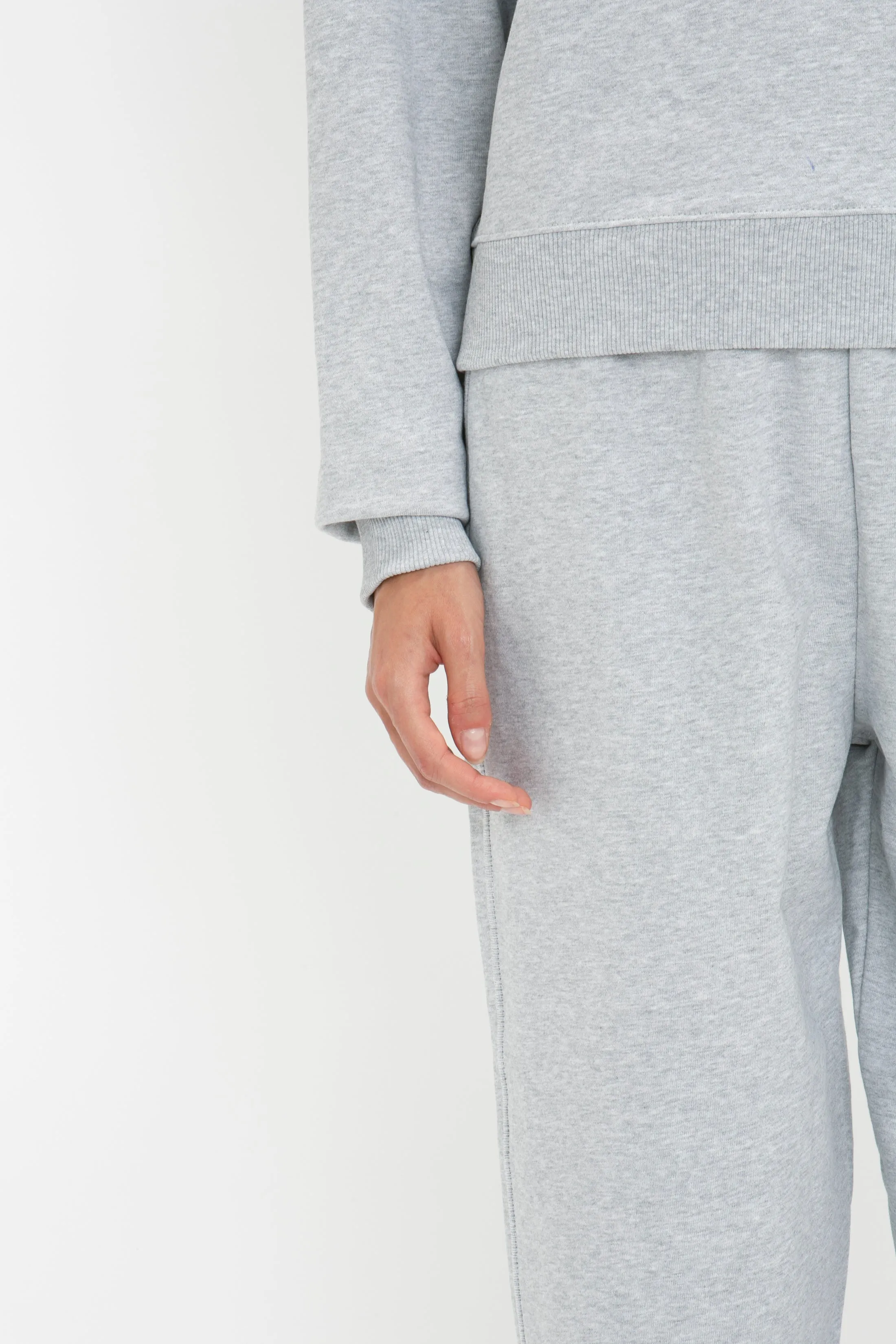 Football Sweatshirt In Grey Marl