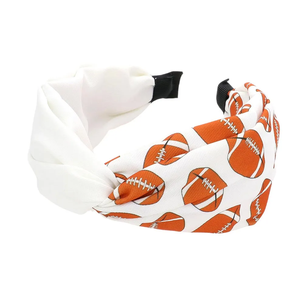 Game Day Football Patterned Twisted Headband