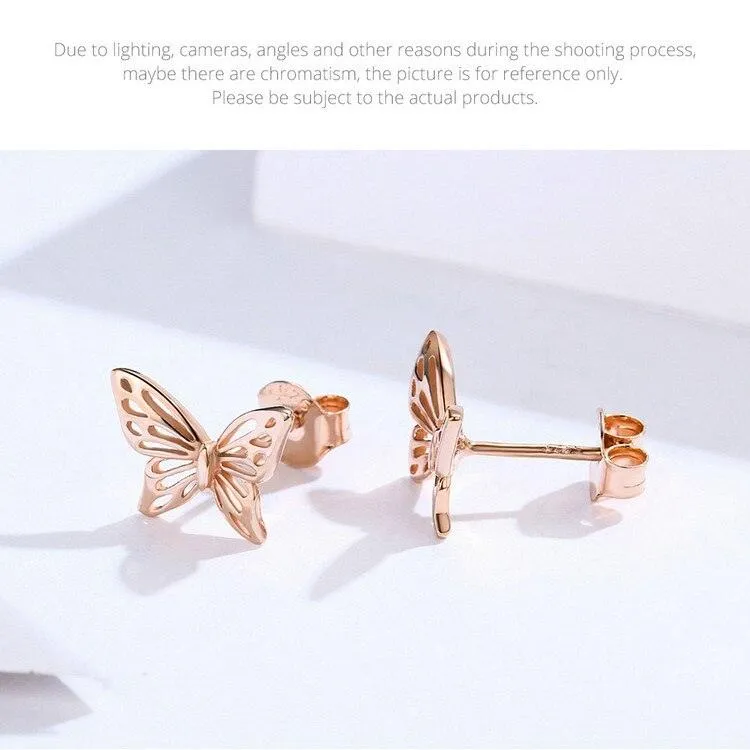 GC240 Butterfly Dream Stud Earrings - 925 Sterling Silver Charm Jewelry