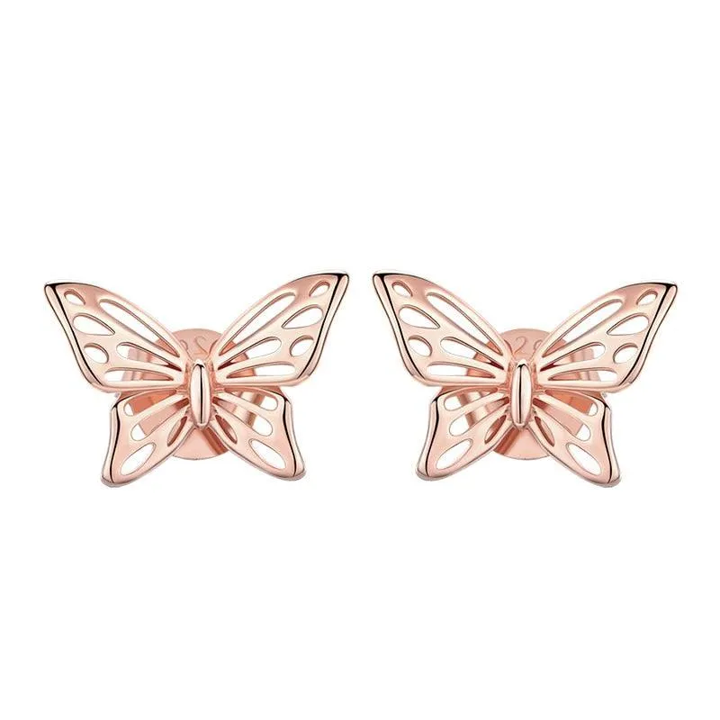 GC240 Butterfly Dream Stud Earrings - 925 Sterling Silver Charm Jewelry