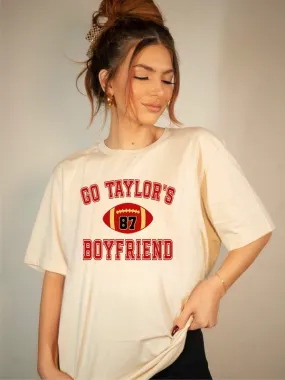 Go Taylor's Boyfriend Football Graphic Tee