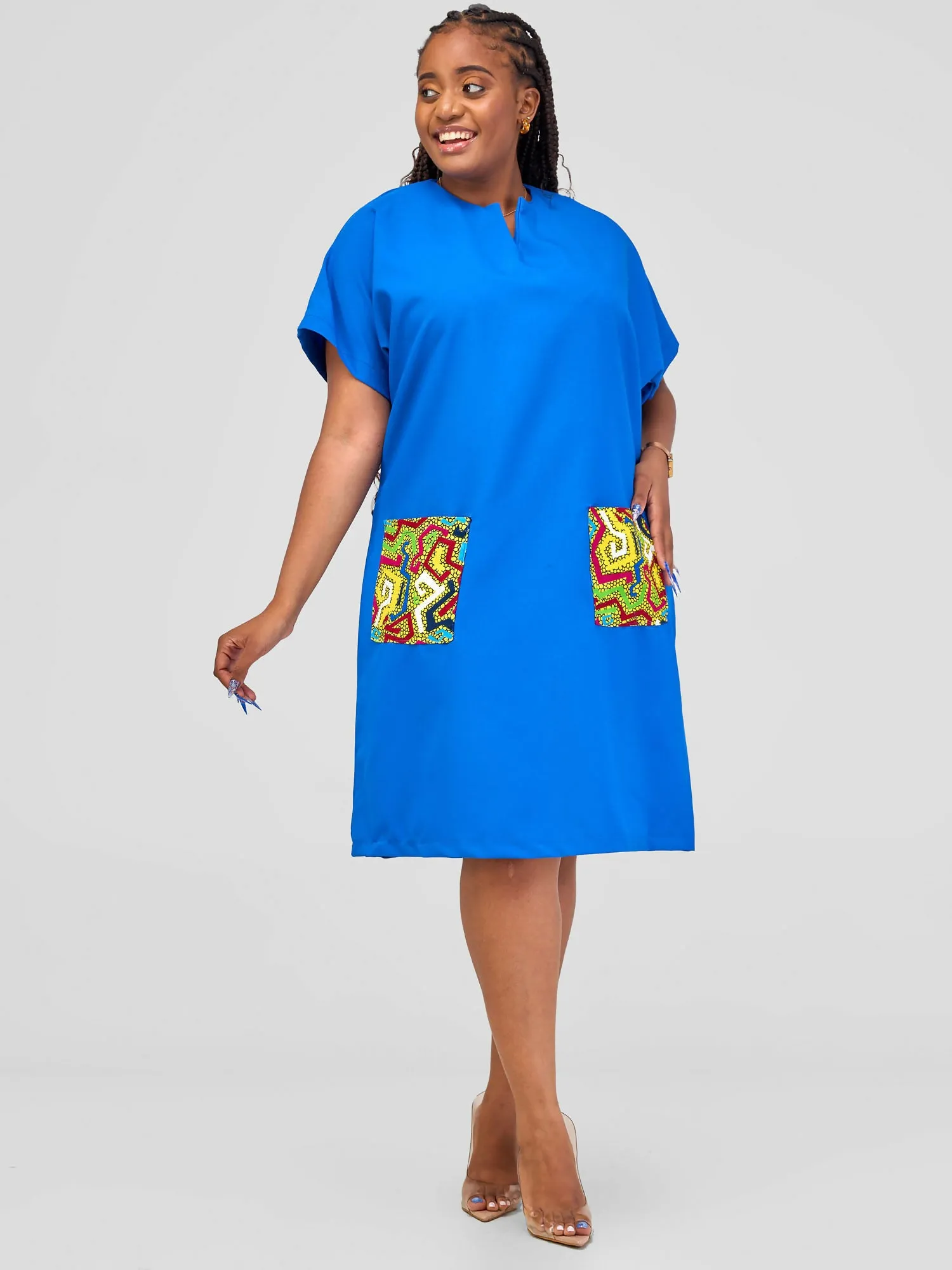 Hats And More Dashiki Dress - Blue