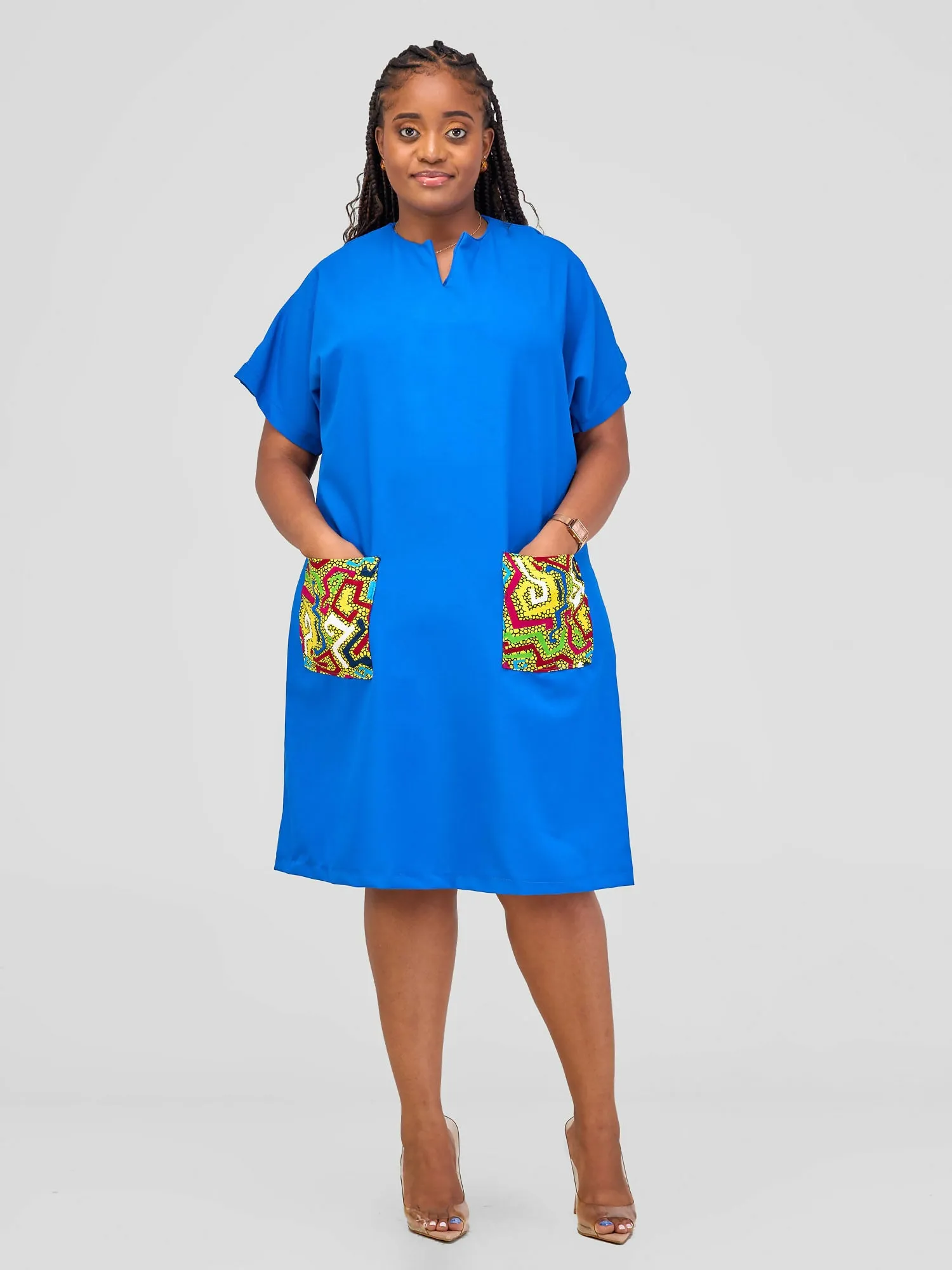 Hats And More Dashiki Dress - Blue