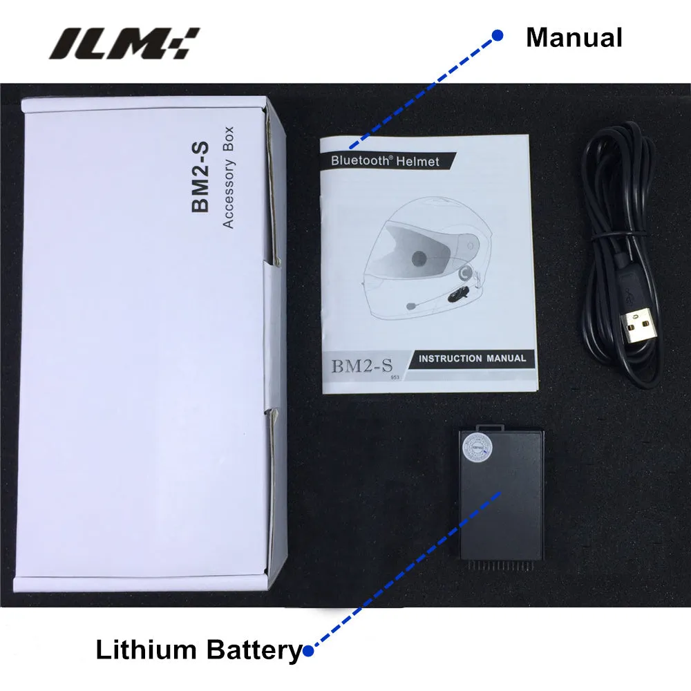 ILM Bluetooth Integrated Modular Flip up Full Face Motorcycle Helmet Model 953