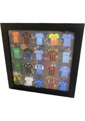 Manchester City Football Framed Picture 40cm x 40cm - Black