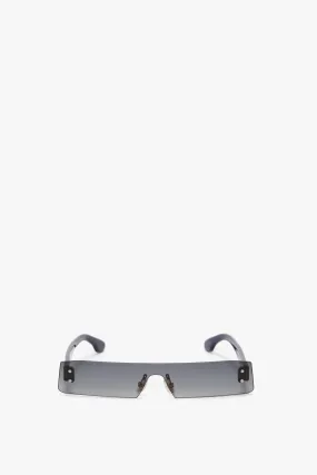 Mini Visor Sunglasses In Black-Green