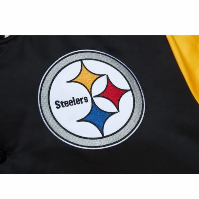 Mitchell & Ness NFL Pittsburgh Steelers Heavyweight Satin Jacket (Black)