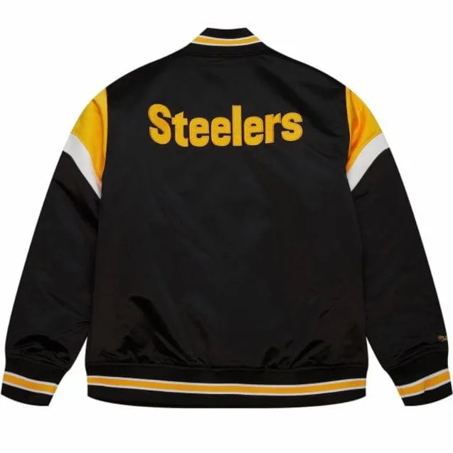 Mitchell & Ness NFL Pittsburgh Steelers Heavyweight Satin Jacket (Black)