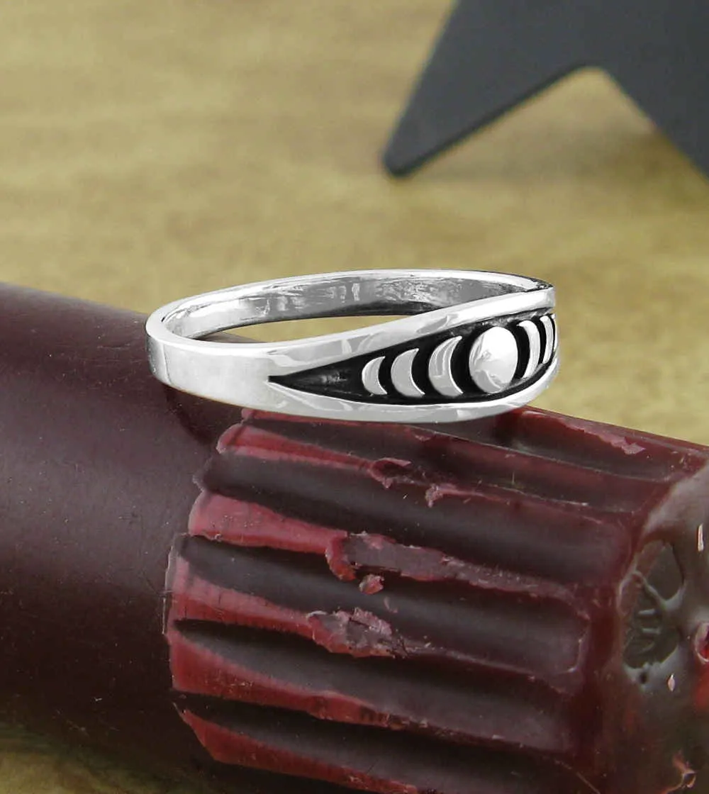 Moon Phases Evil Eye Tapered Ring