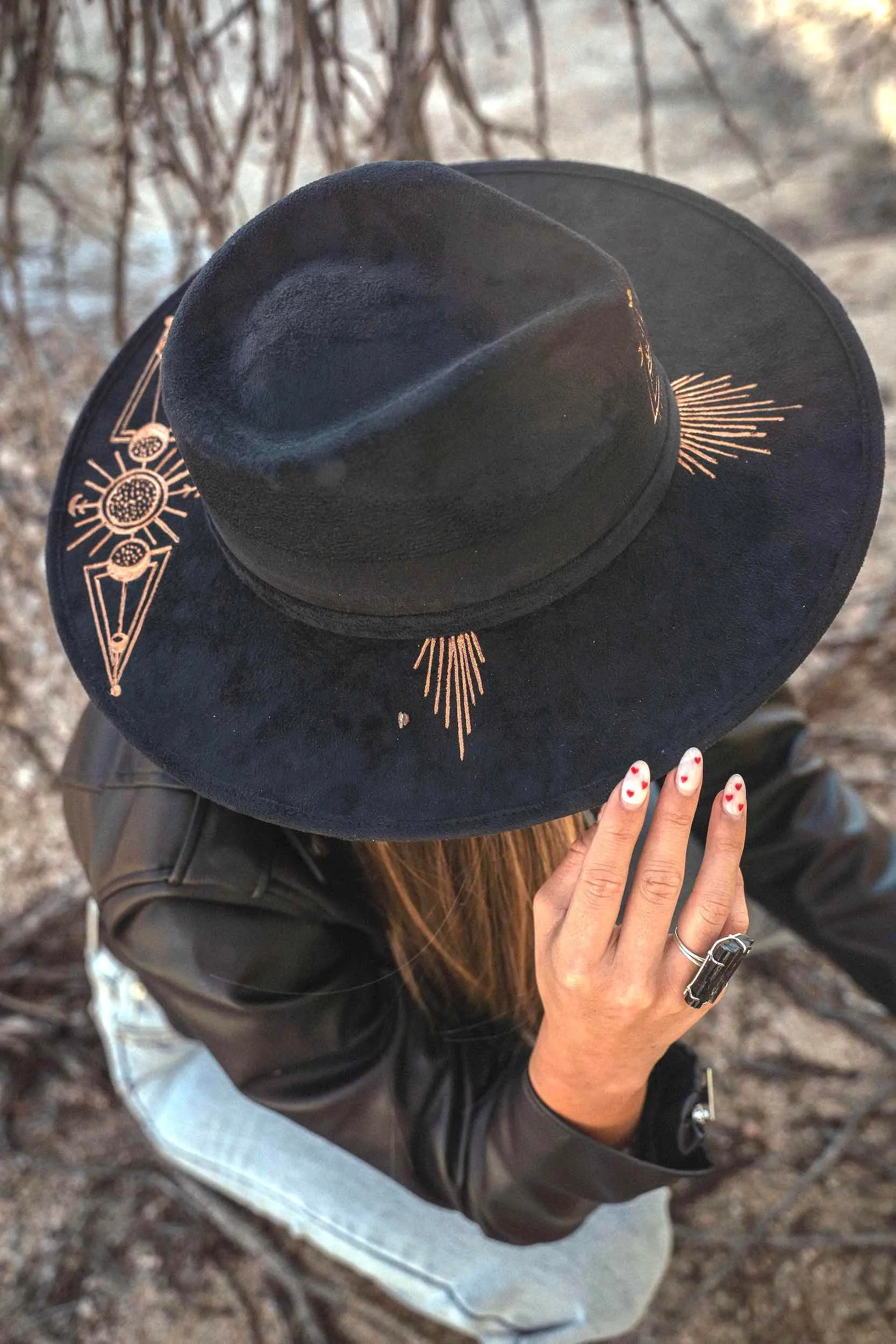 Moonlight Protection Fedora in Black & Gold