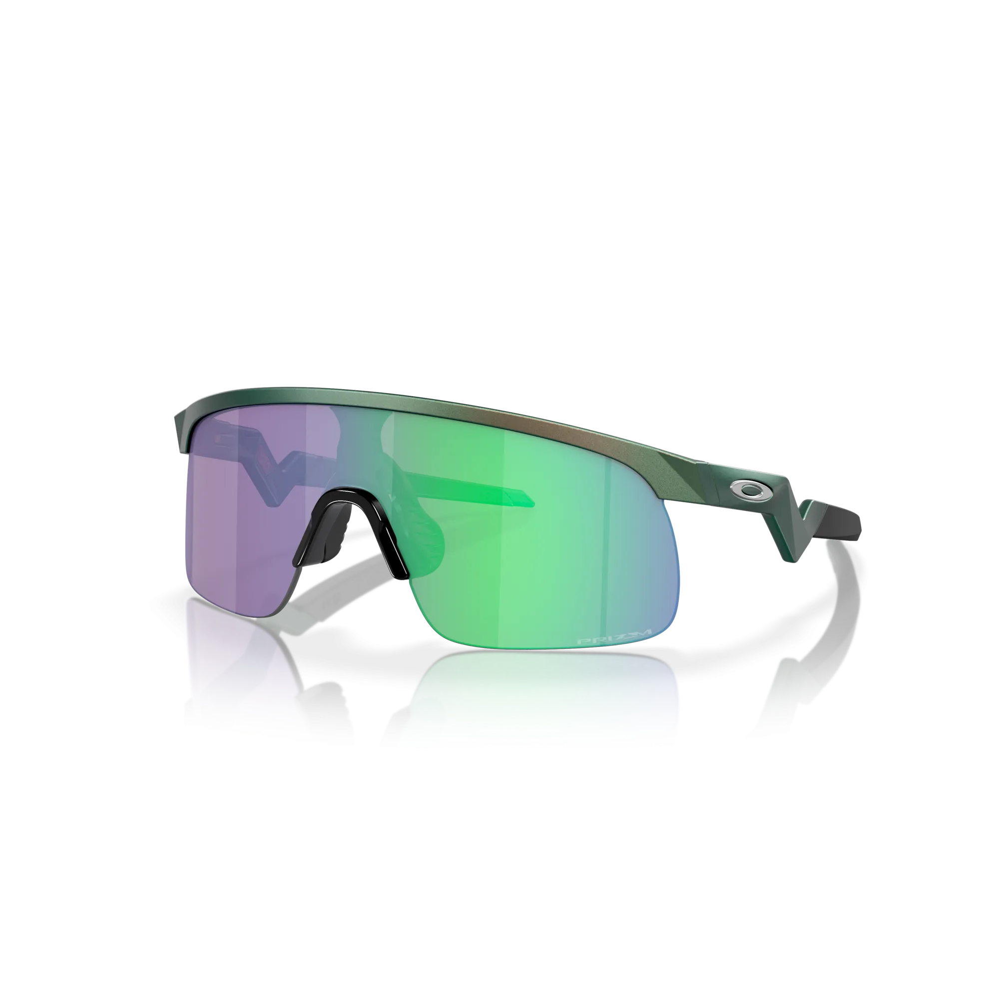 Oakley Resistor Prizm Jade Lenses Matte Silver/Green Colorshift Frame - (Youth Fit)