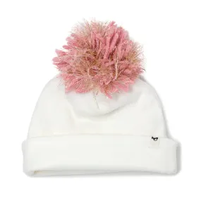 oh baby! Blush Pink/Gold Pom Hat - Cream