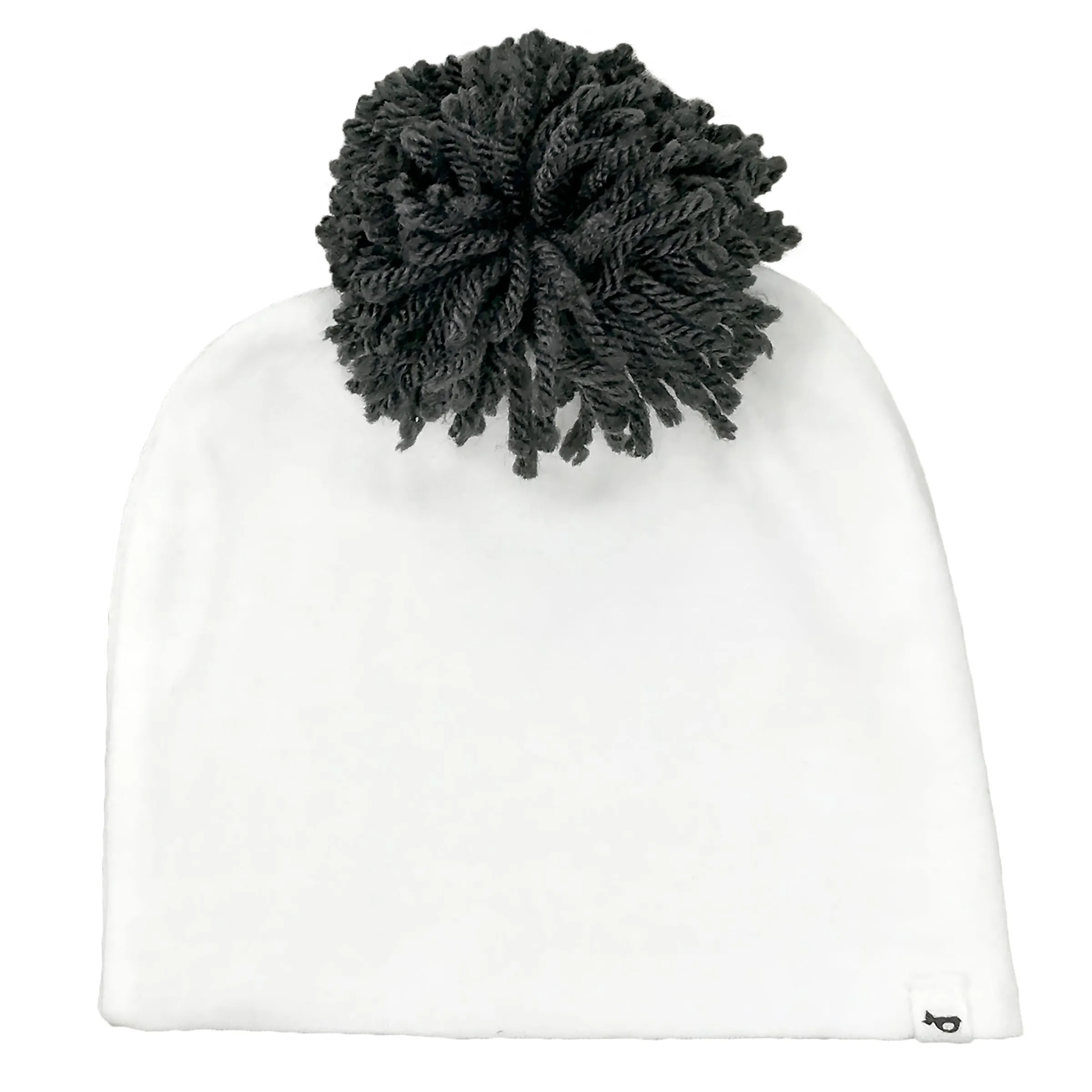 oh baby! Charcoal Yarn Pom Hat - Cream