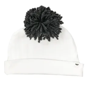 oh baby! Charcoal Yarn Pom Hat - Cream