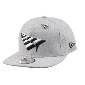 Paper Plane New Era Crown Old School Men's Snapback Heather Grey