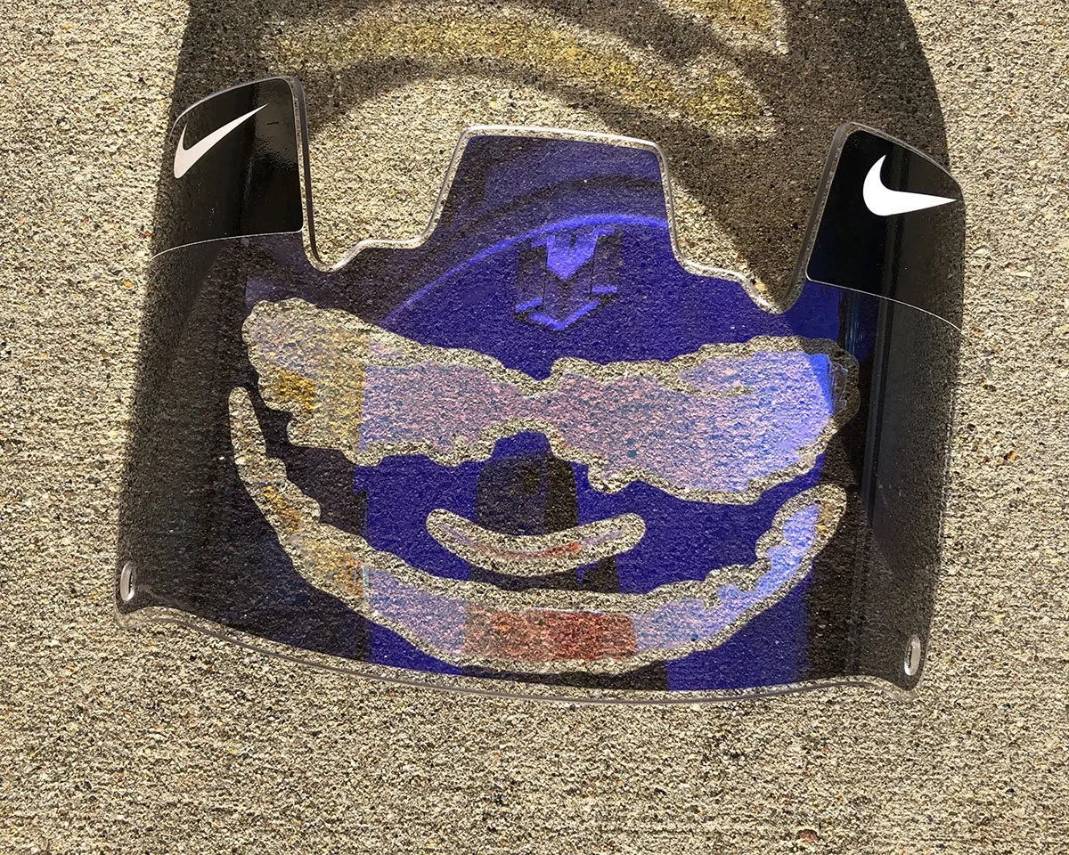 Purple Chrome Joker Custom Football Visor