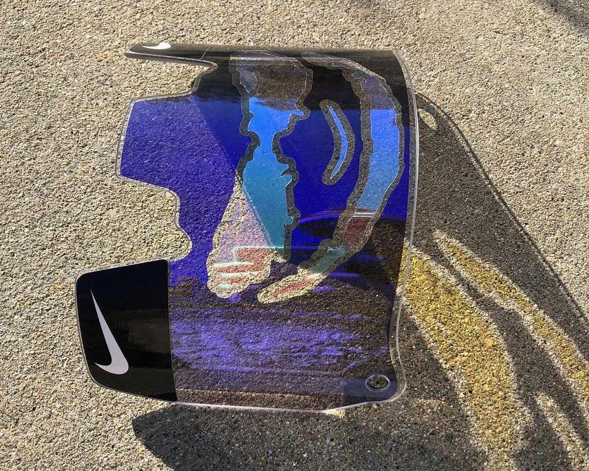 Purple Chrome Joker Custom Football Visor