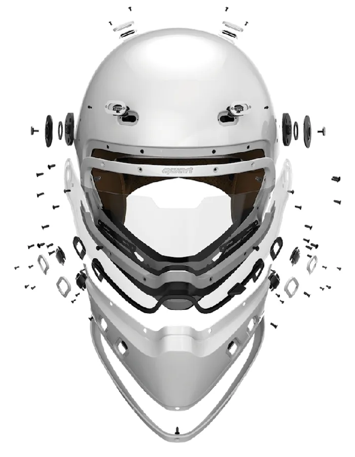 Qwart - Phoenix Custom Matte Magnesium Glossy Carbon Mask