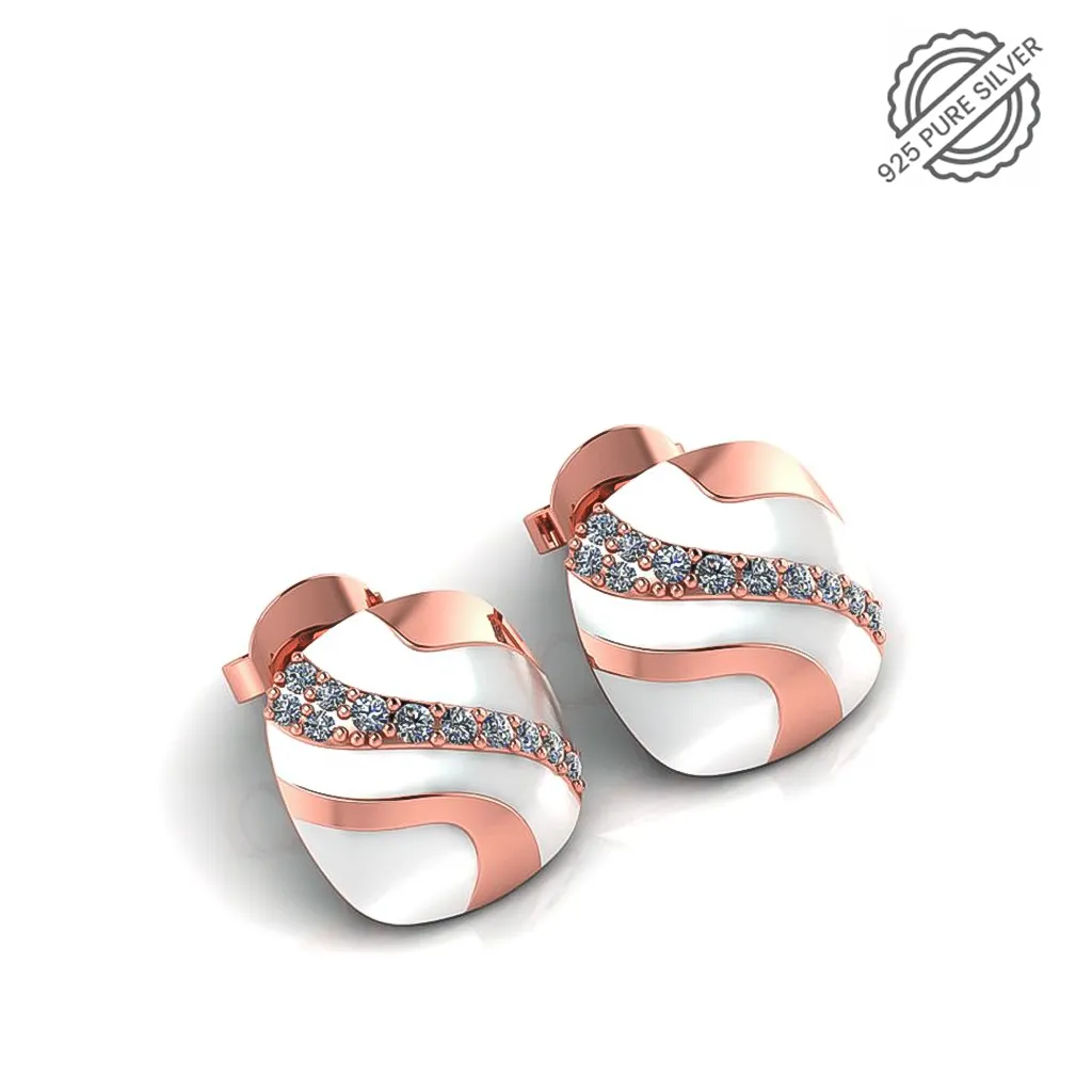 Square Rose Gold Silver Earring