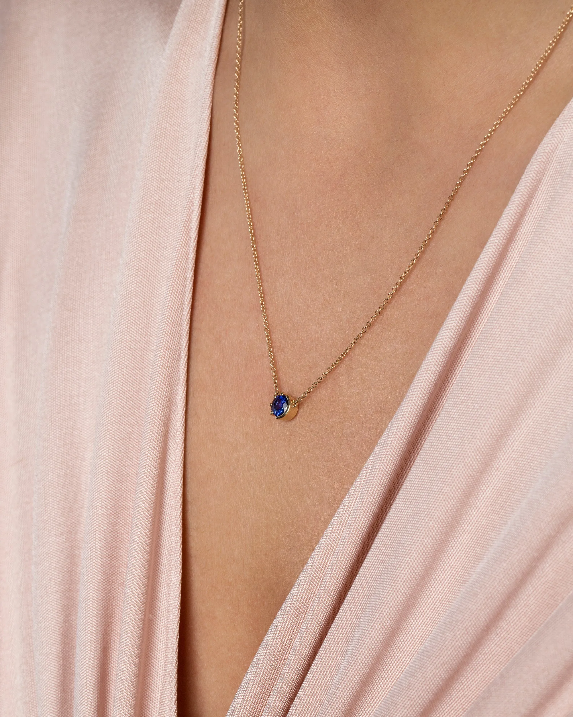 Sun & Moon Necklace - Sapphire