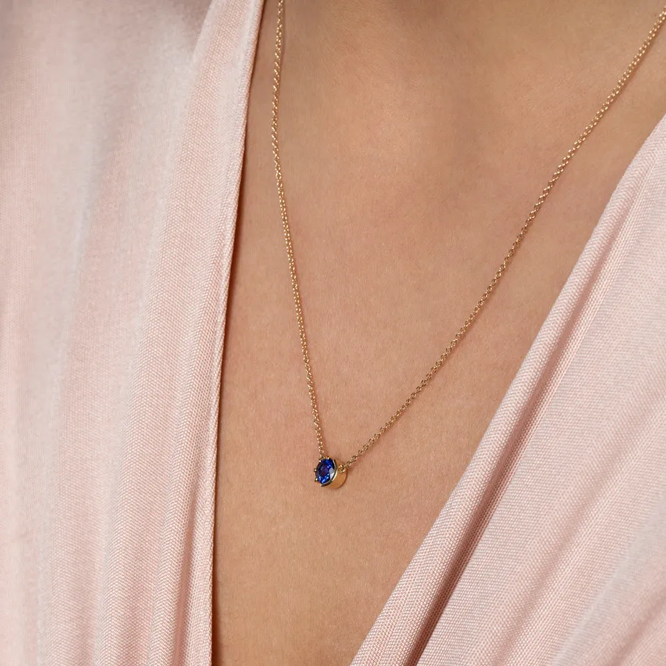 Sun & Moon Necklace - Sapphire