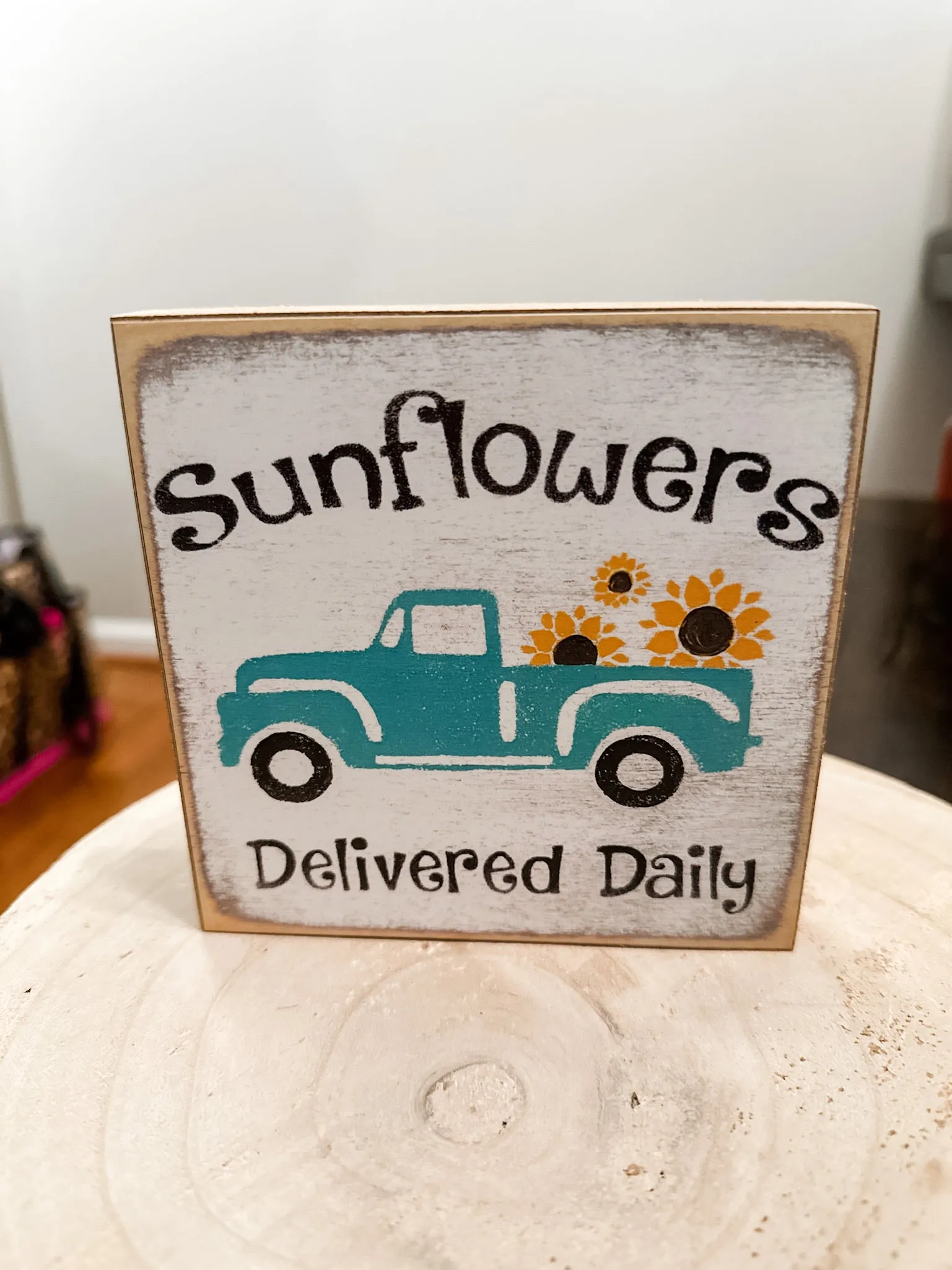 Sunflowers Block Sign